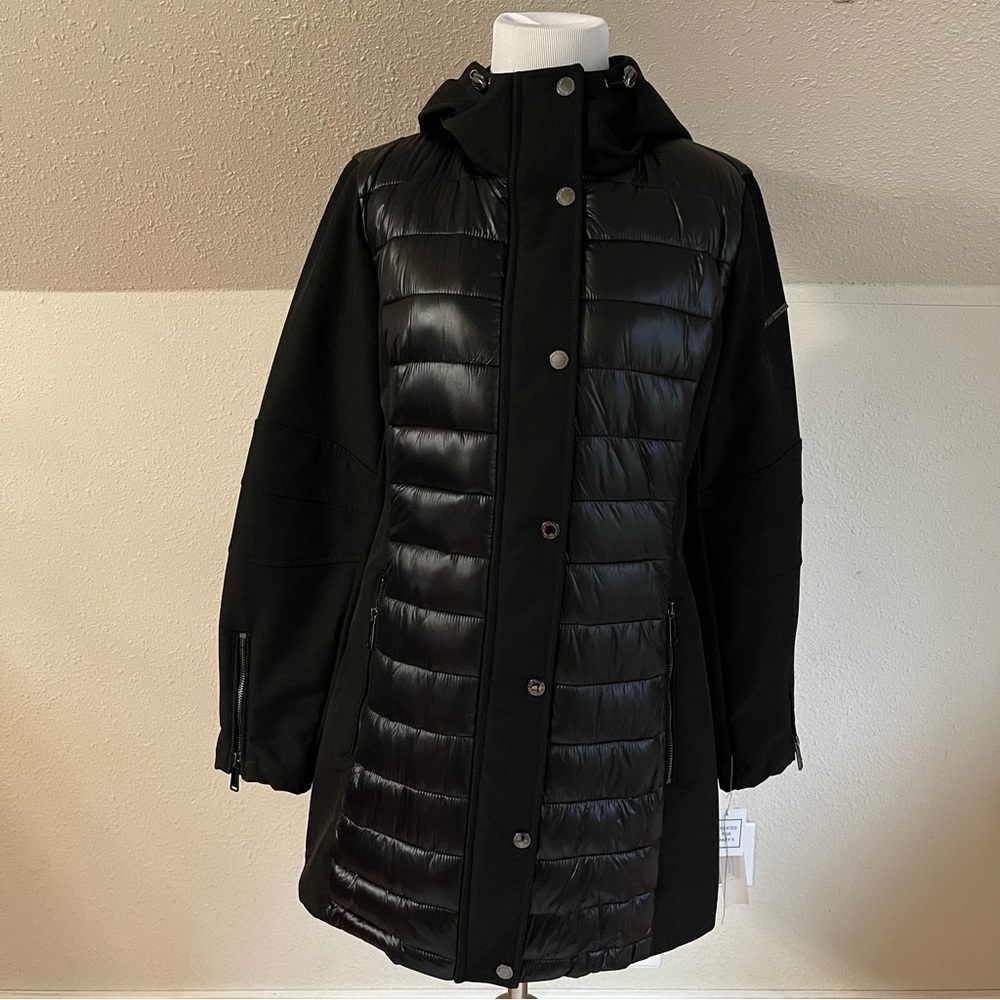 Missy Mixed Media Black Puffer Jacket by BCBCGeneration - Picture 3 of 12